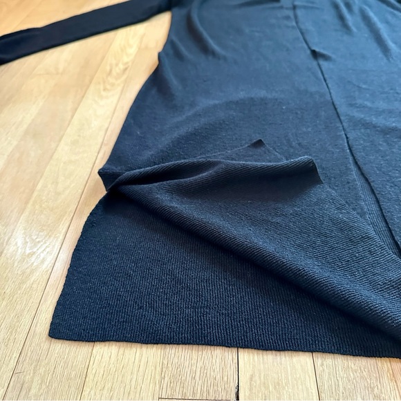 Eileen Fisher - Linen Ribbed Long Cardigan, Black - Picture 6 of 11